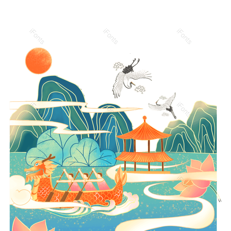 仙鹤图片,插画元素,中国PNG,山水免抠素材